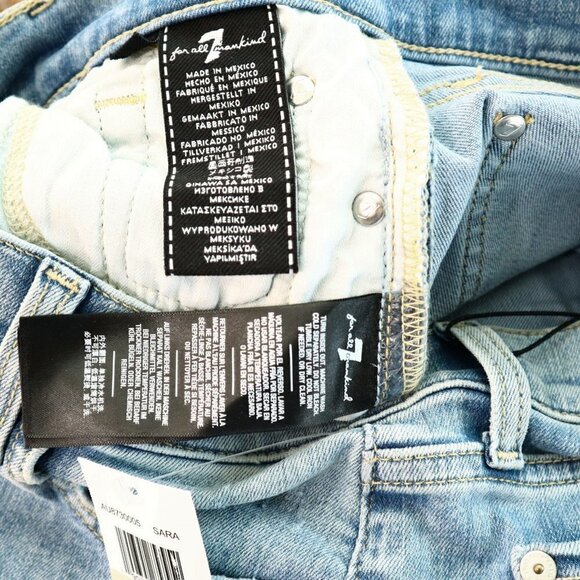 Seven 7 For All Mankind The Ankle Skinny Frayed Wave Hem in Sara NWT New 28 - Picture 4 of 5